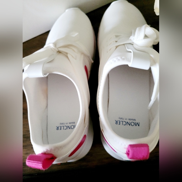 Moncler Meline Scarpa Women's Lightweight Sneakers White/Pink EU 38 US 8 - Picture 7 of 16